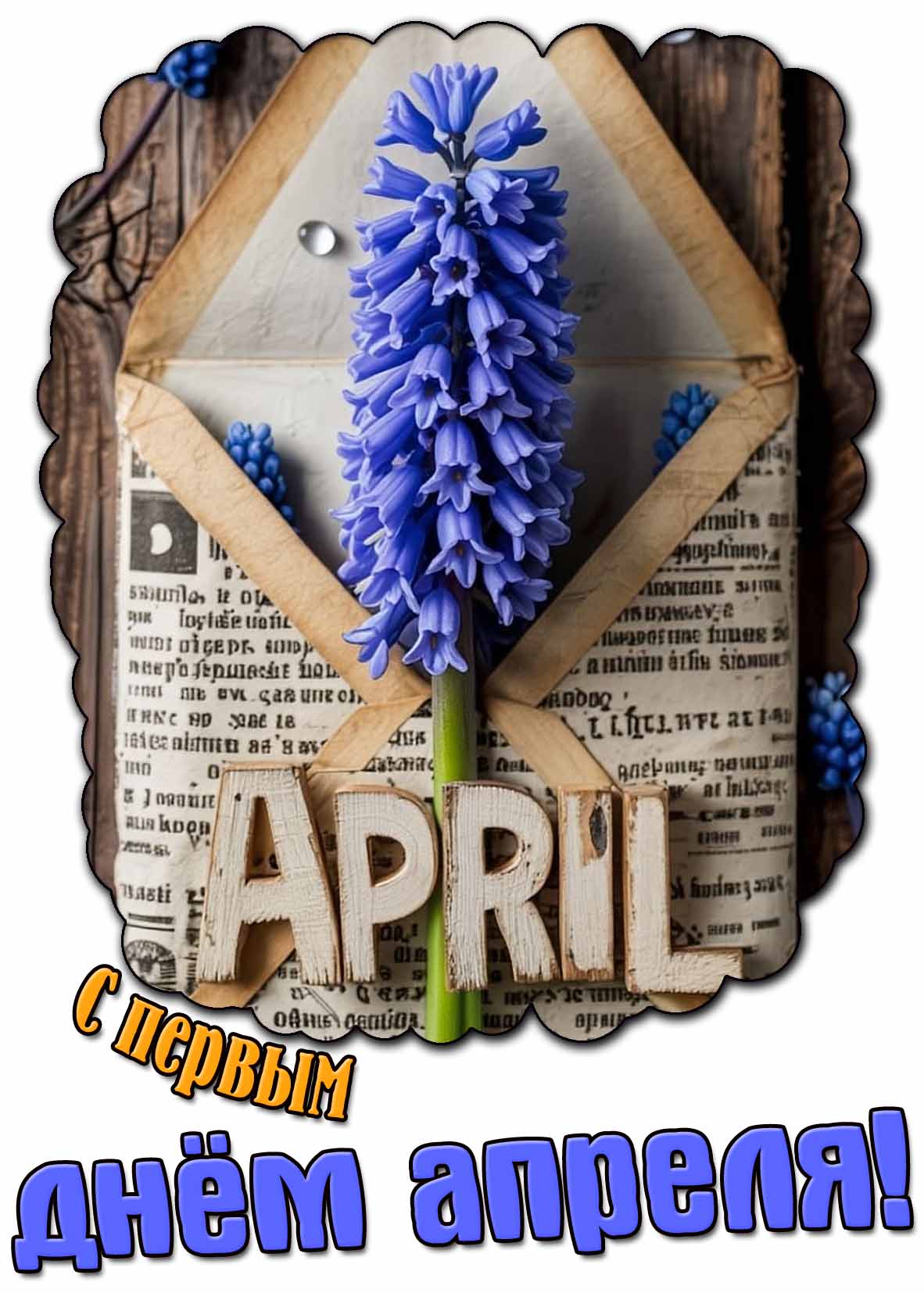 Креативная открытка с первым днём апреля