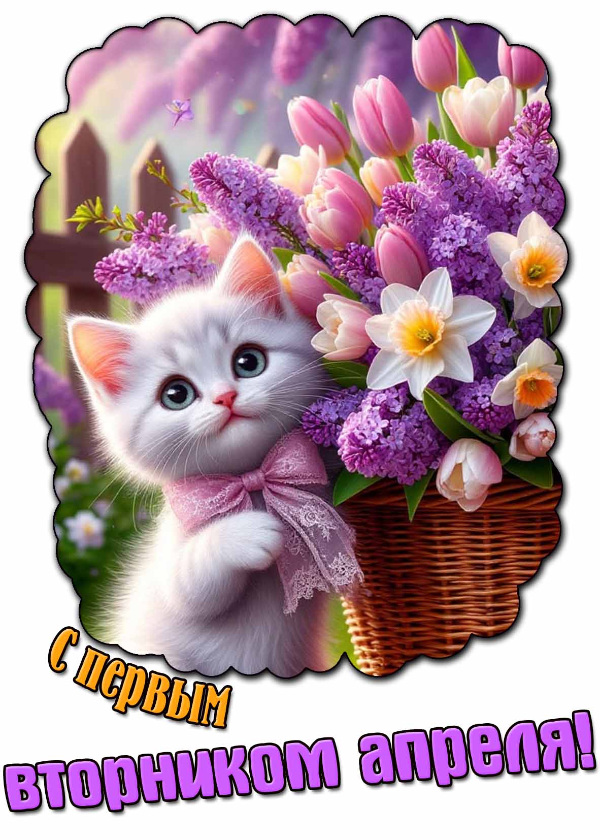 Открытка с первым вторником апреля