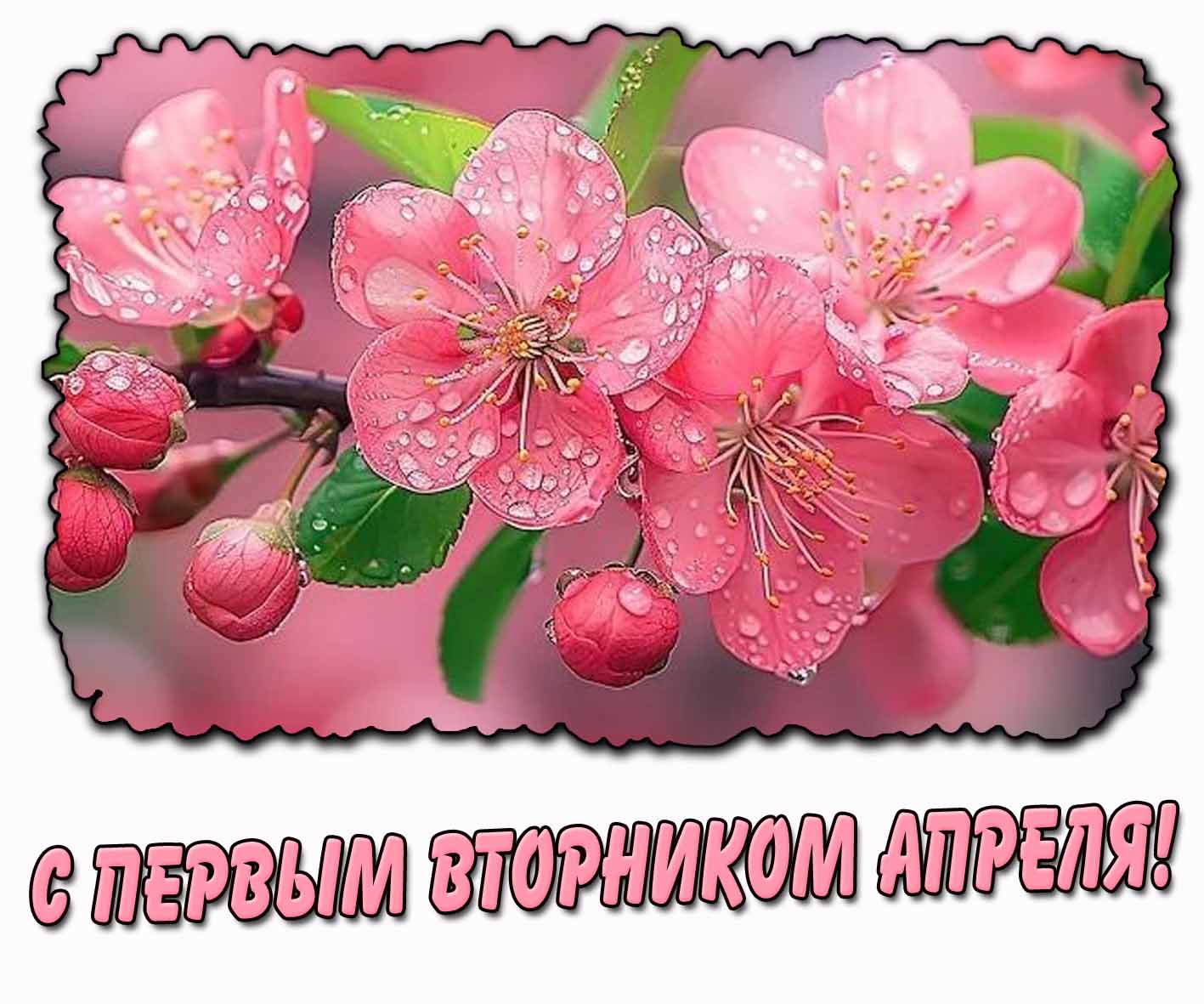 С первым вторником апреля! - картинка с цветами