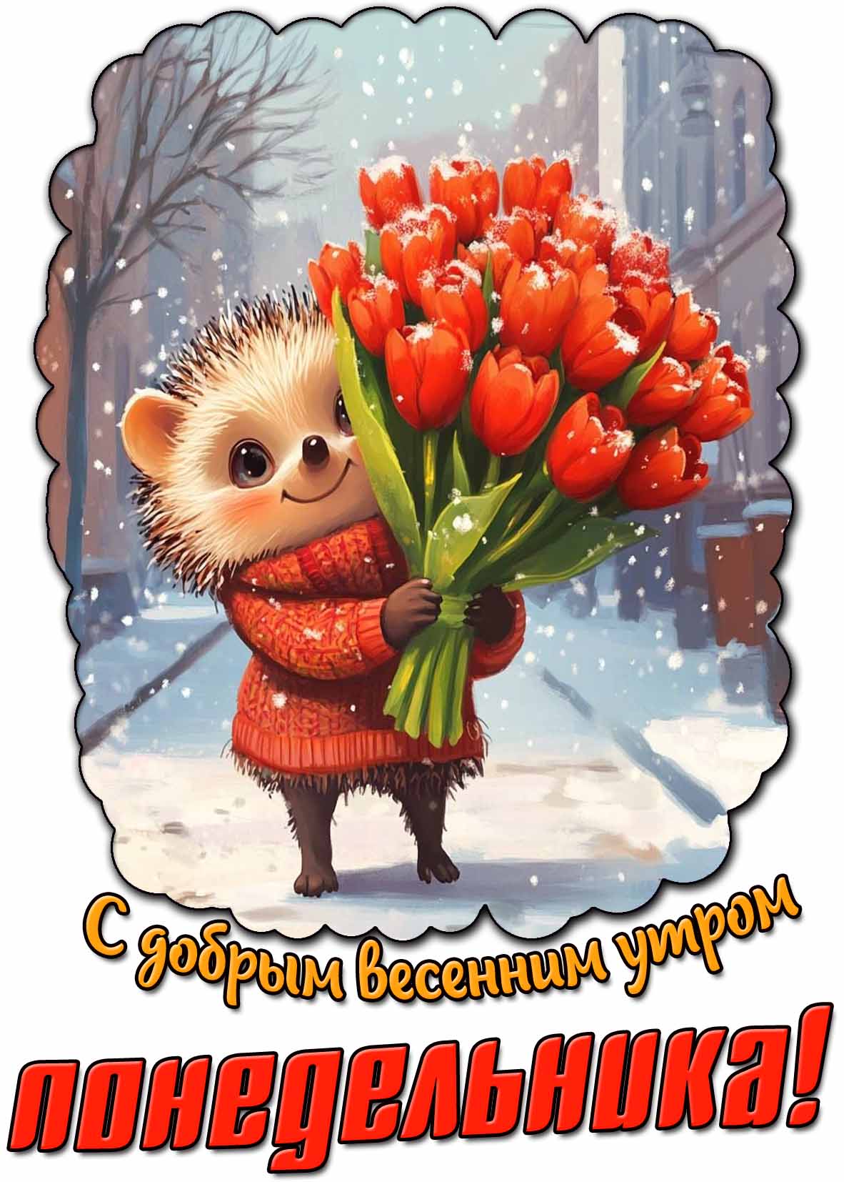 Прикольная картинка с добрым весенним утром понедельника