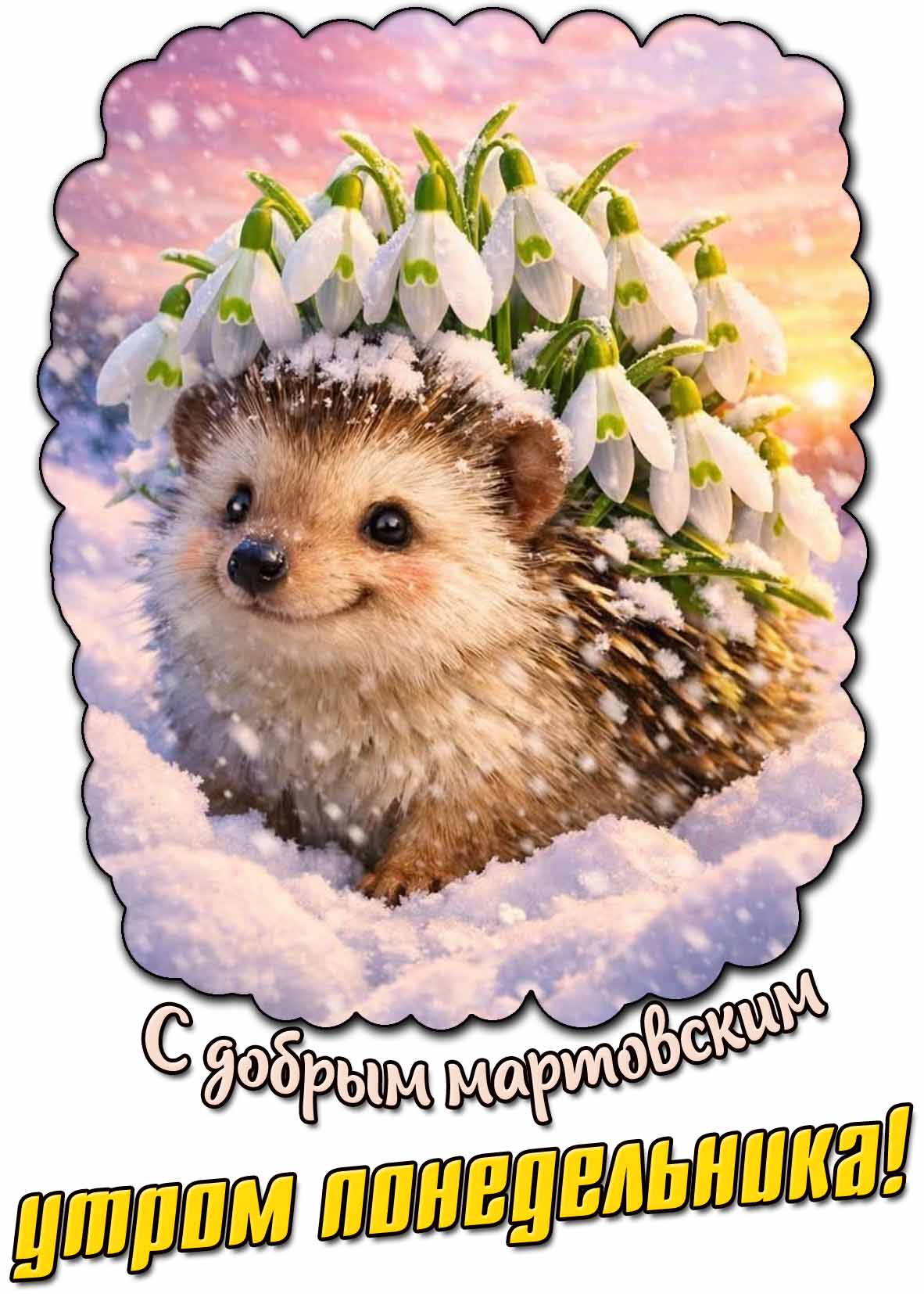 Открытка с добрым мартовским утром понедельника