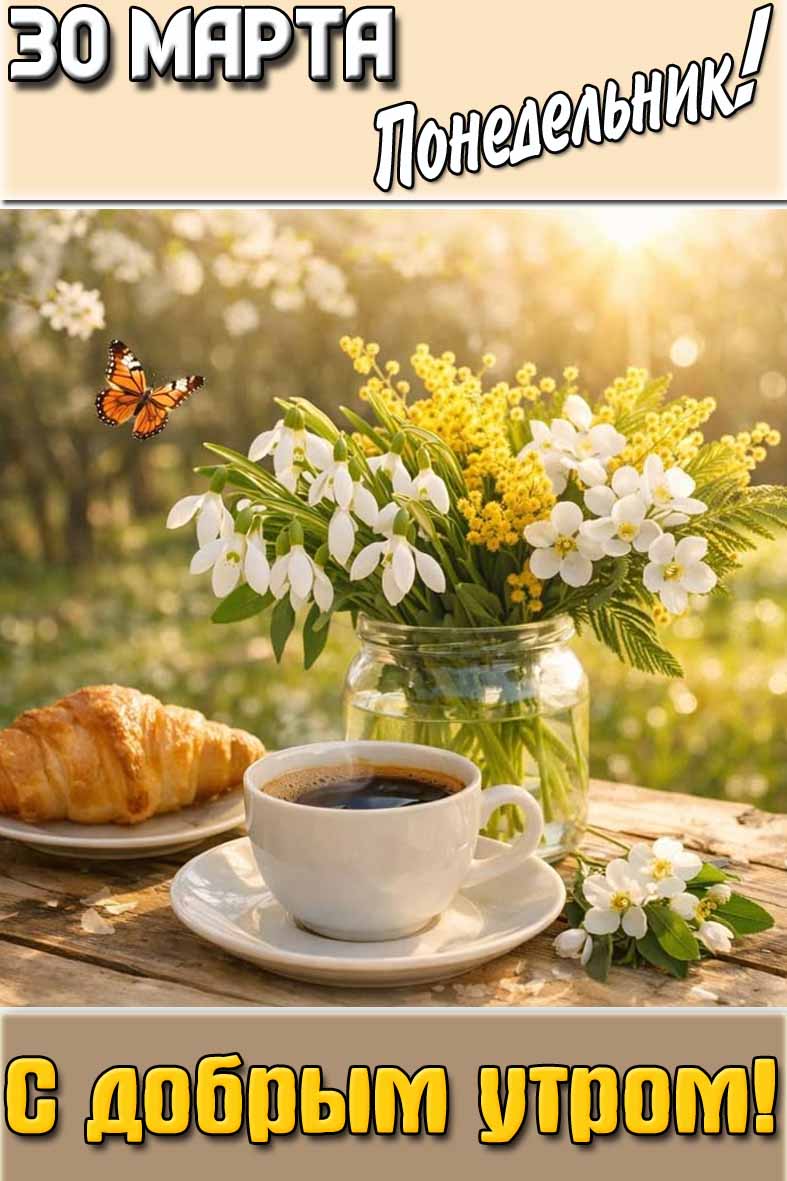 Картинка "30 марта понедельник! С добрым утром!"