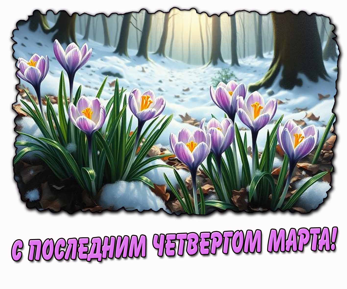 С последним четвергом марта! - картинка с цветами