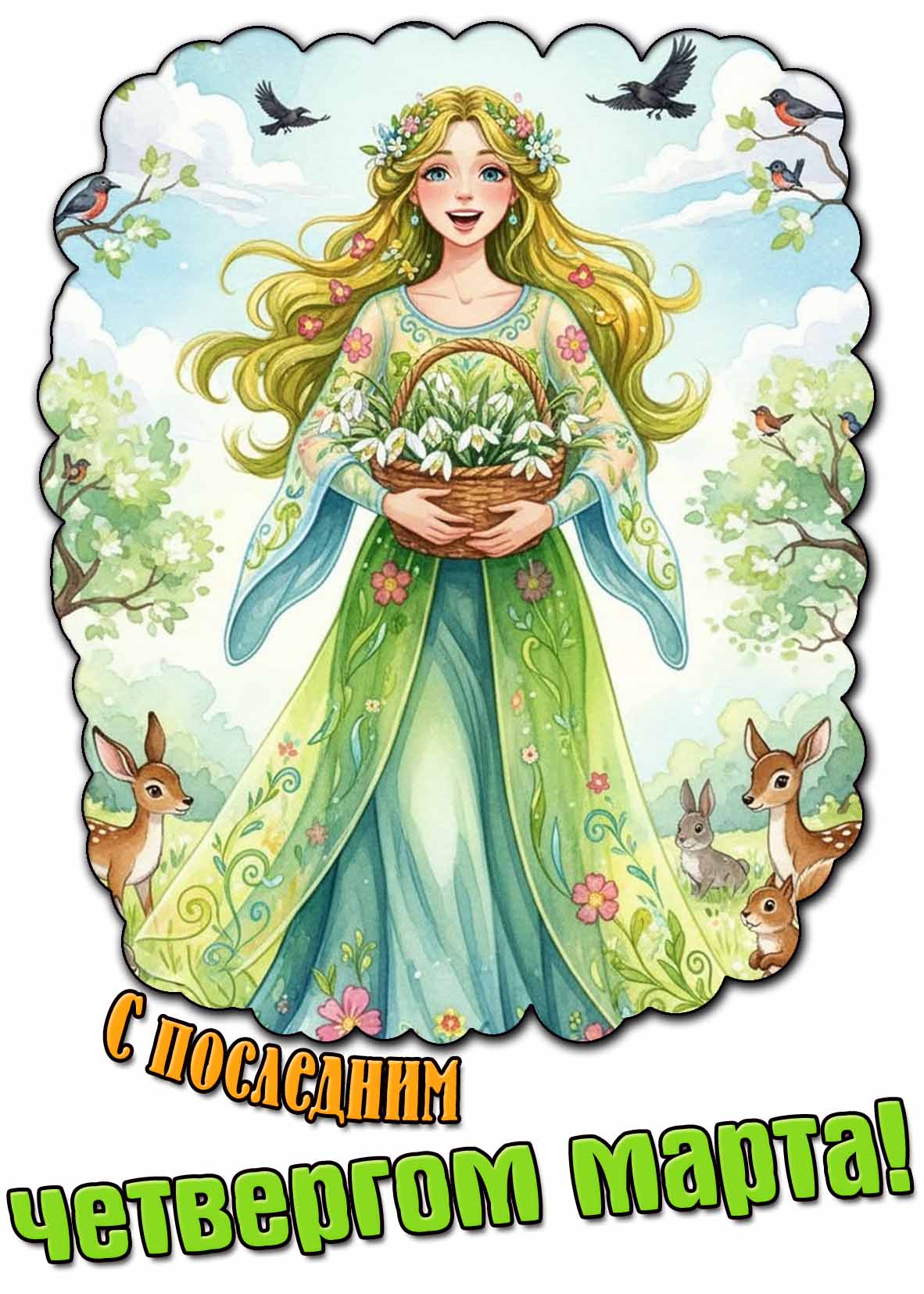 Открытка с последним четвергом марта