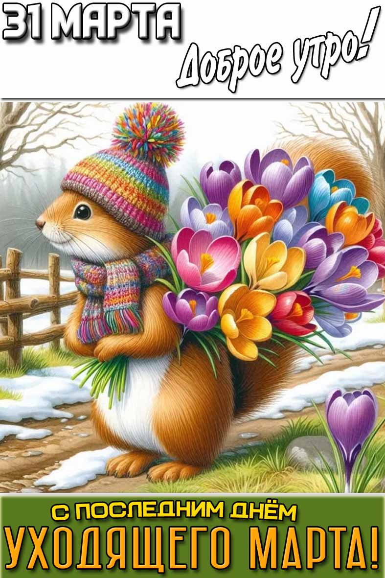 Картинка "31 марта доброе утро! С последним днём уходящего марта!"