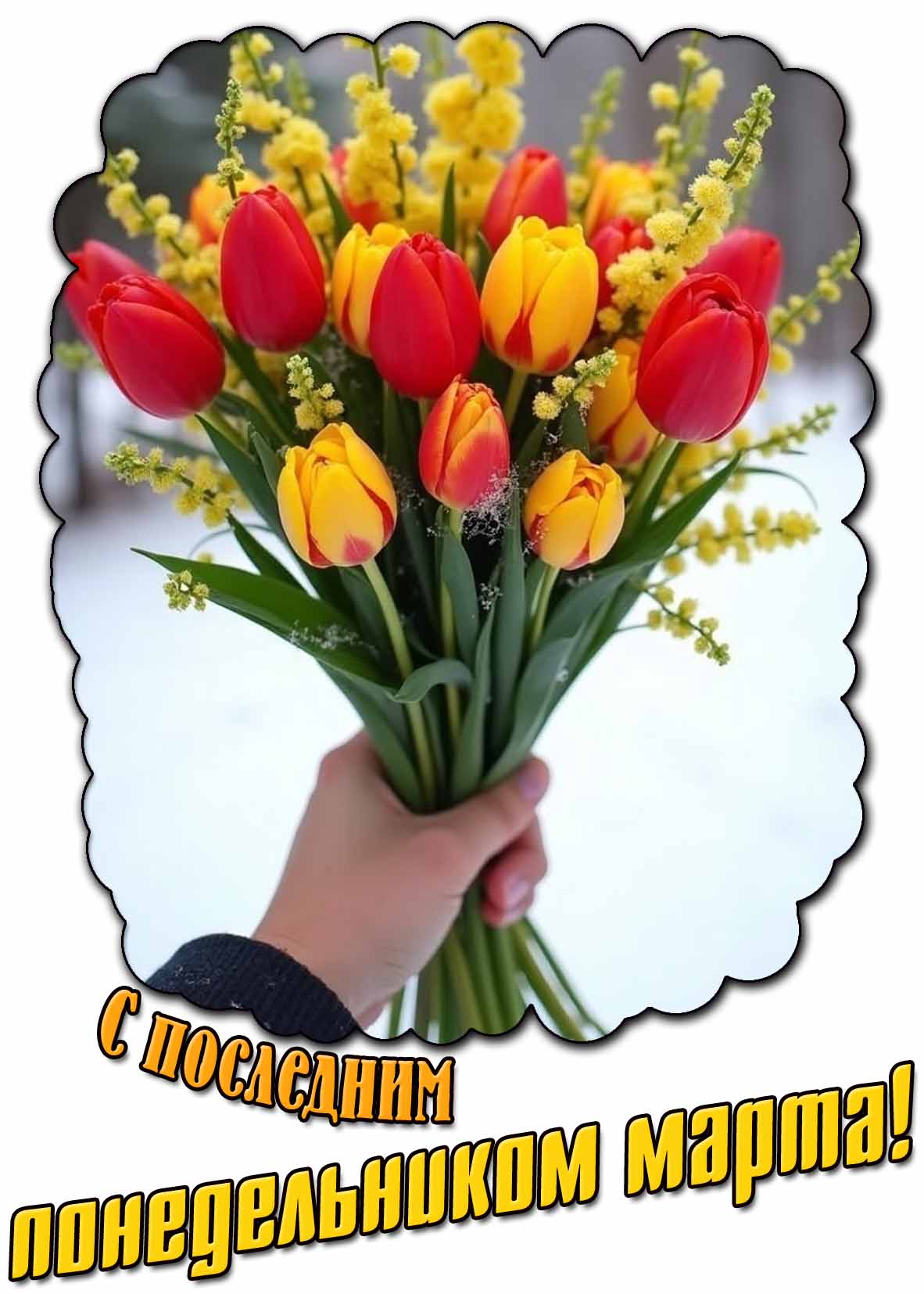 Красивая открытка с последним понедельником марта