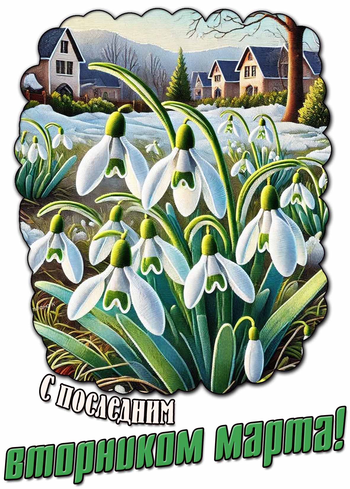 Открытка с последним вторником марта
