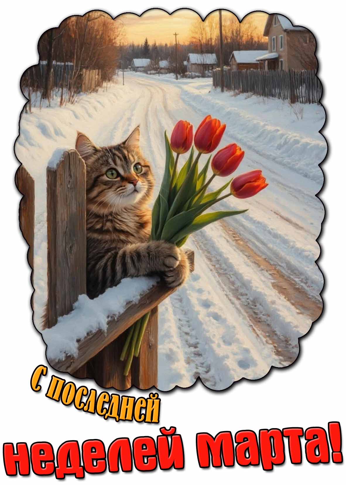 Прикольная открытка с последней неделей марта