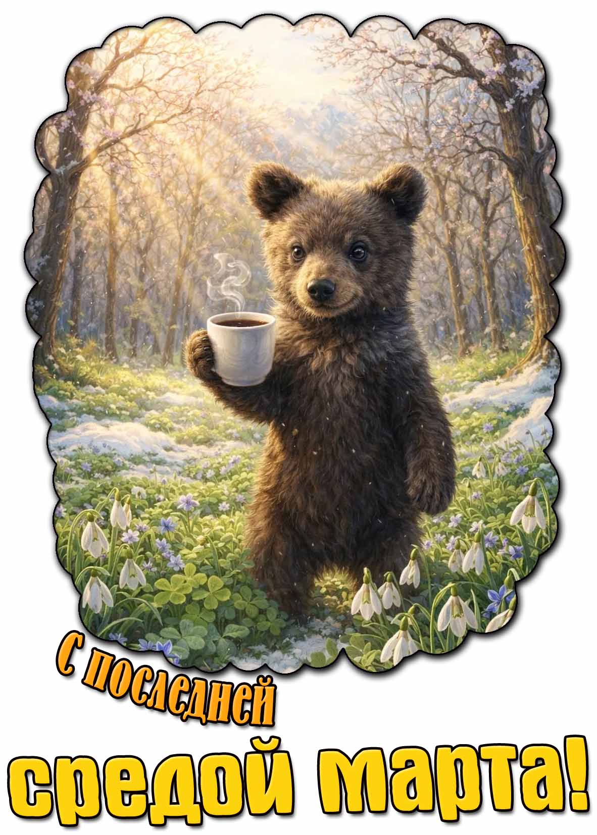 Прикольная открытка с последней средой марта