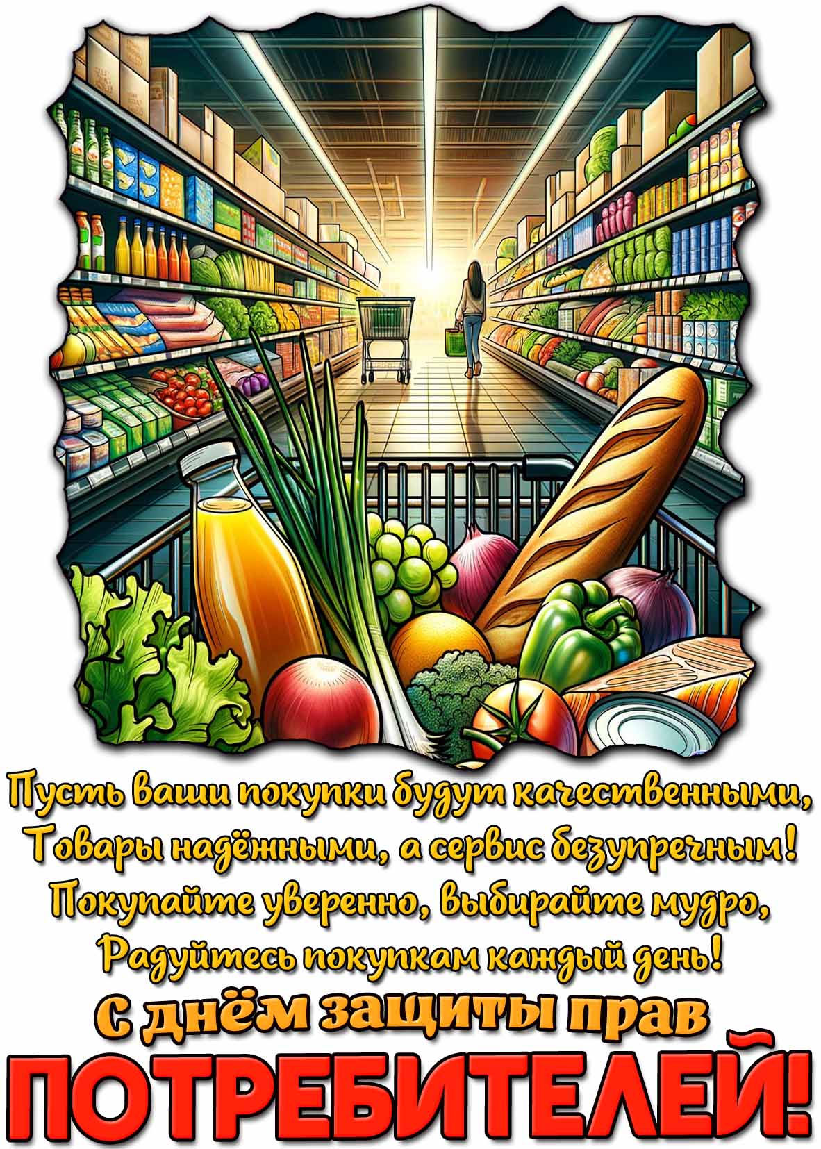 Поздравительная открытка с днём защиты прав потребителей