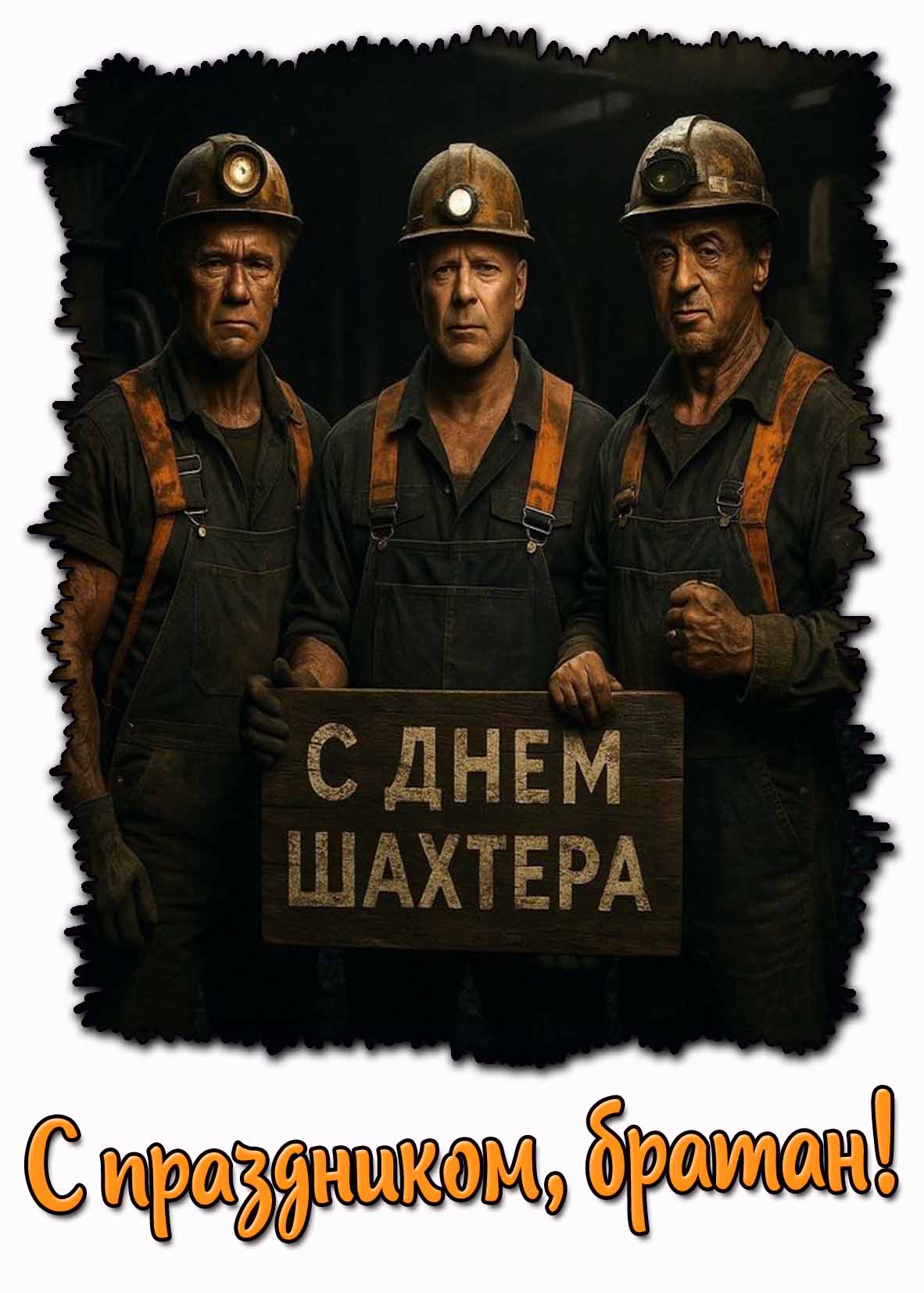 Крутая картинка "С днём шахтёра! С праздником, братан!"
