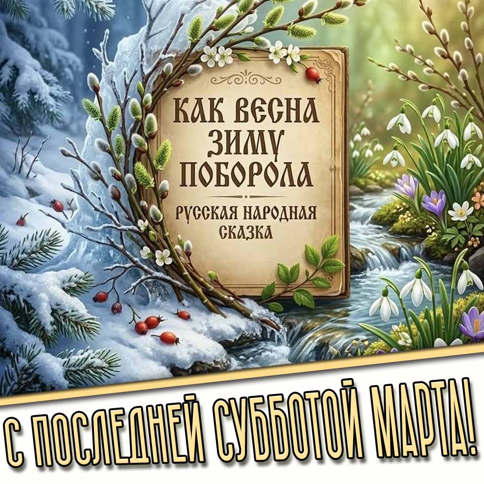 Прикольная открытка с последней субботой марта