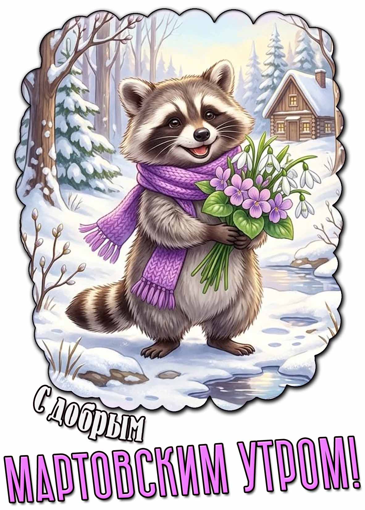 С добрым мартовским утром! - прикольная открытка