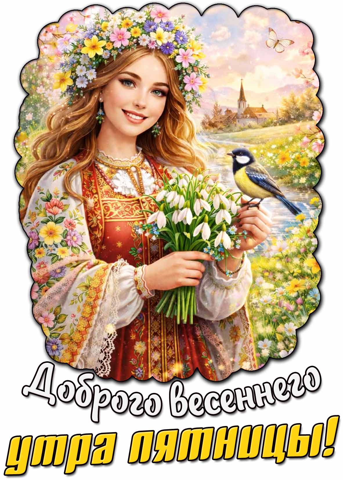 Открытка доброго весеннего утра пятницы