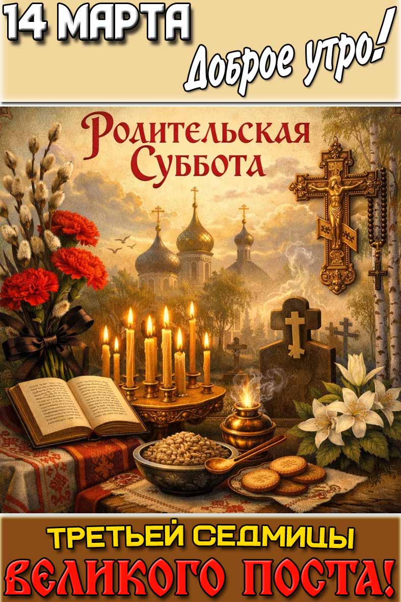 Картинка "14 марта доброе утро! Родительская суббота третьей седмицы Великого поста!"