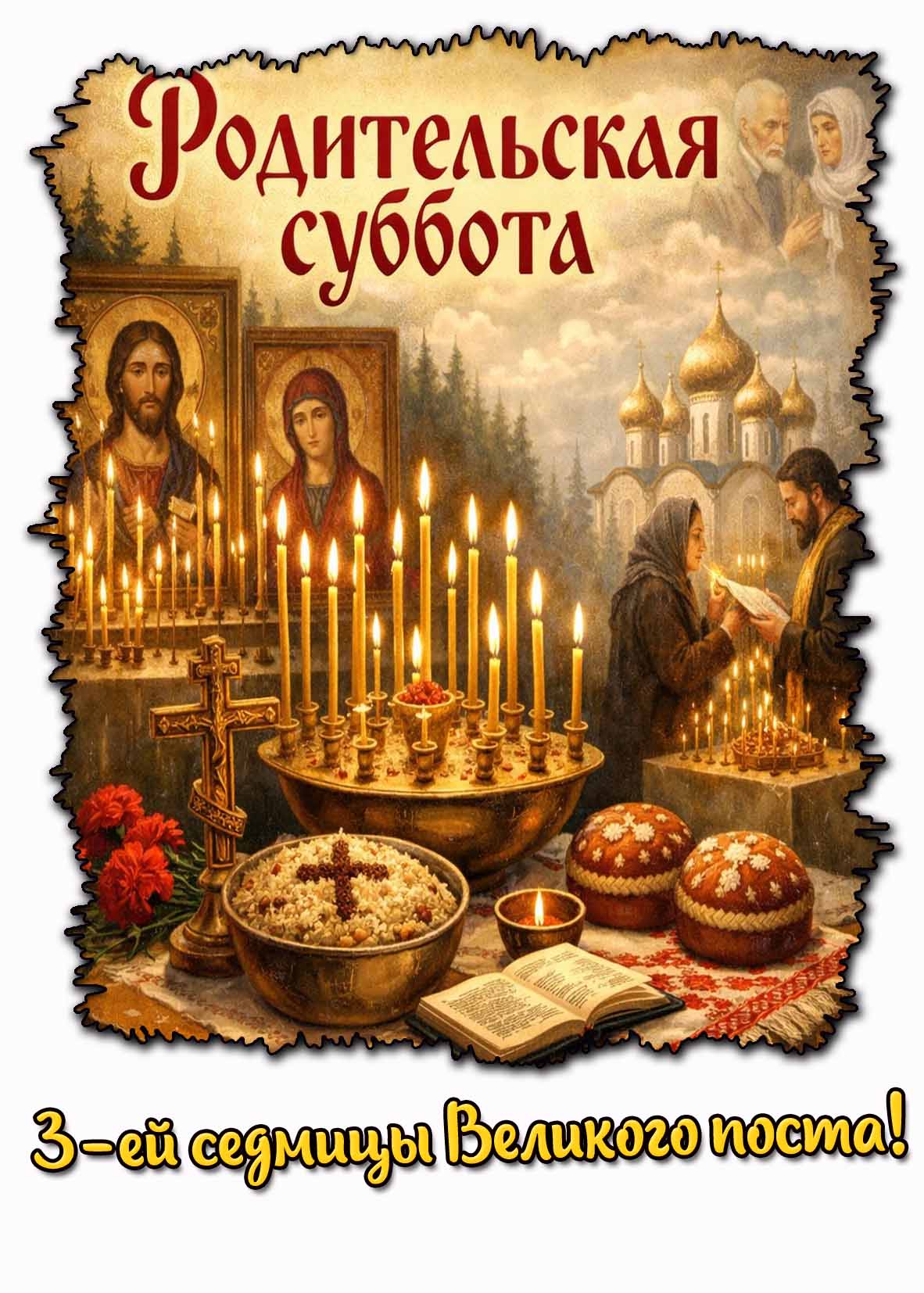 Открытка родительская суббота 3-ей седмицы Великого поста