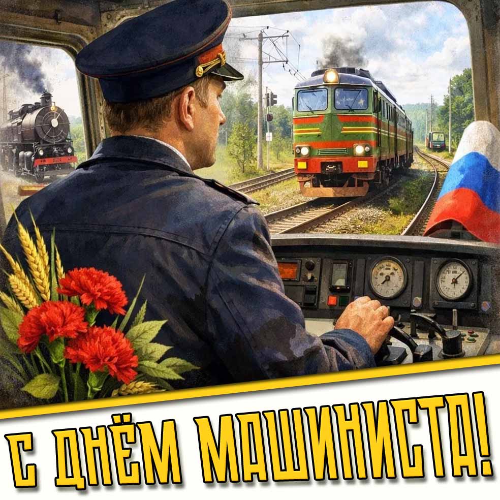 Открытка с днём машиниста