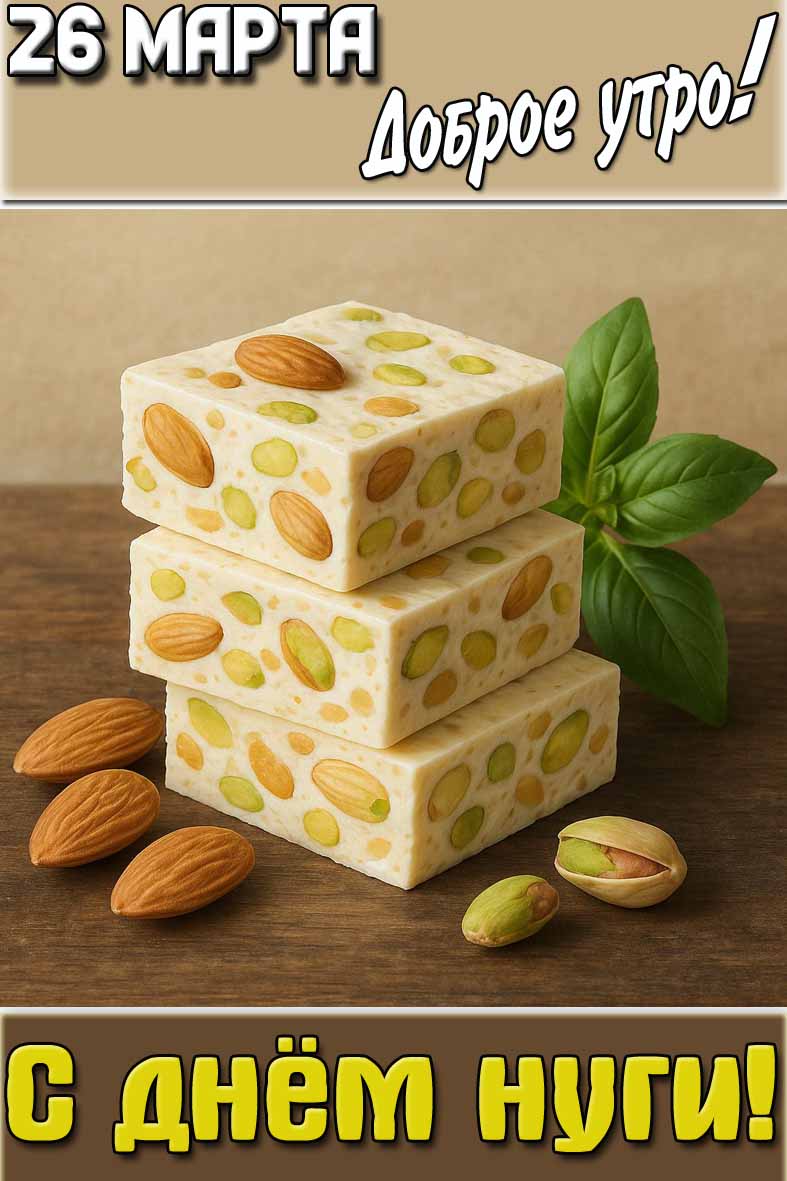 Картинка "26 марта доброе утро! С днём нуги!"