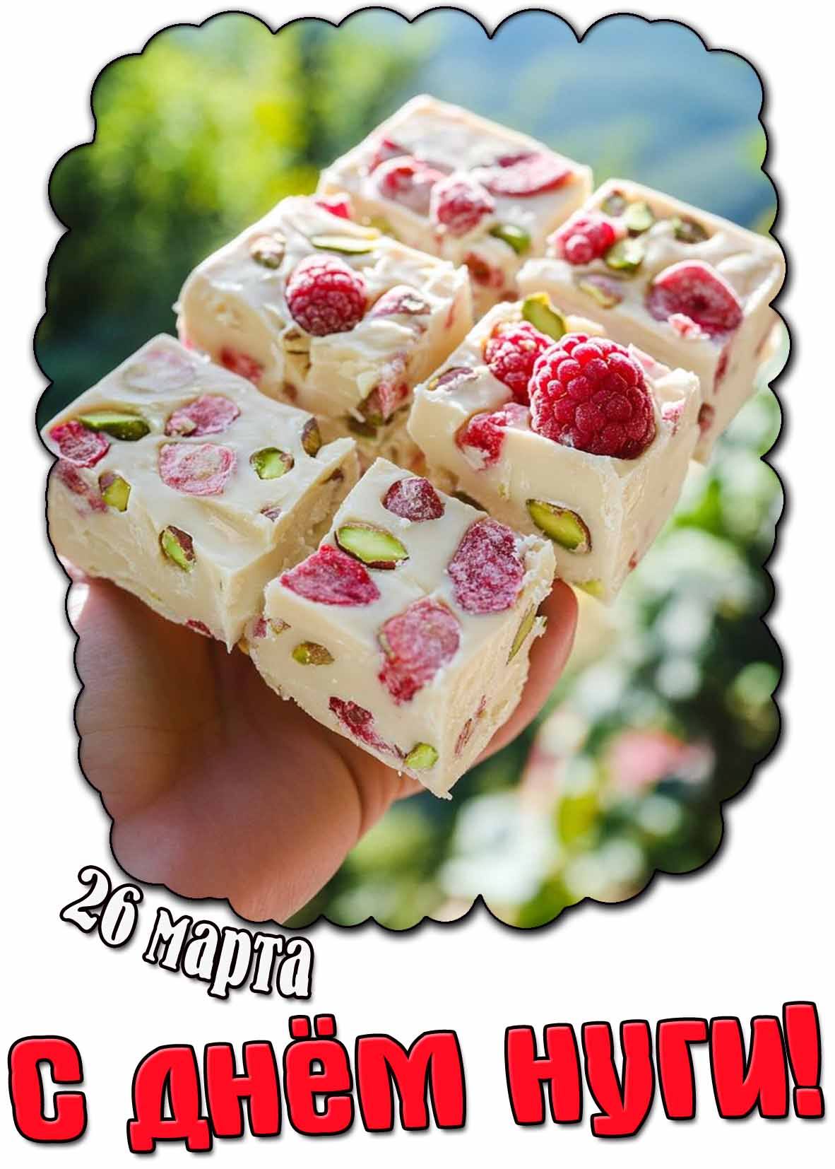 С днём нуги! - красивая картинка на 26 марта