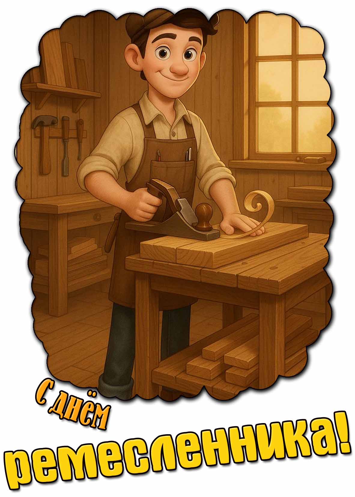 Прикольная открытка с днём ремесленника