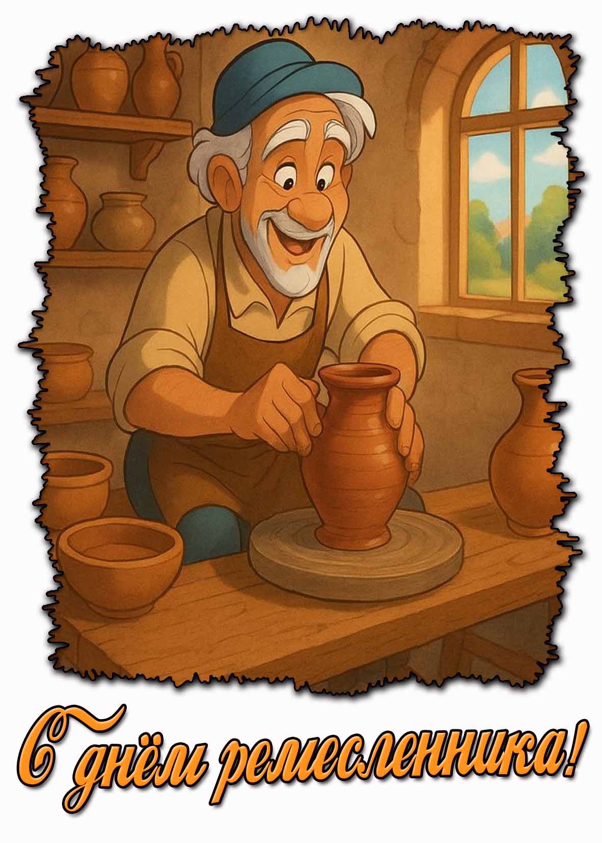 Мультяшная картинка с днём ремесленника