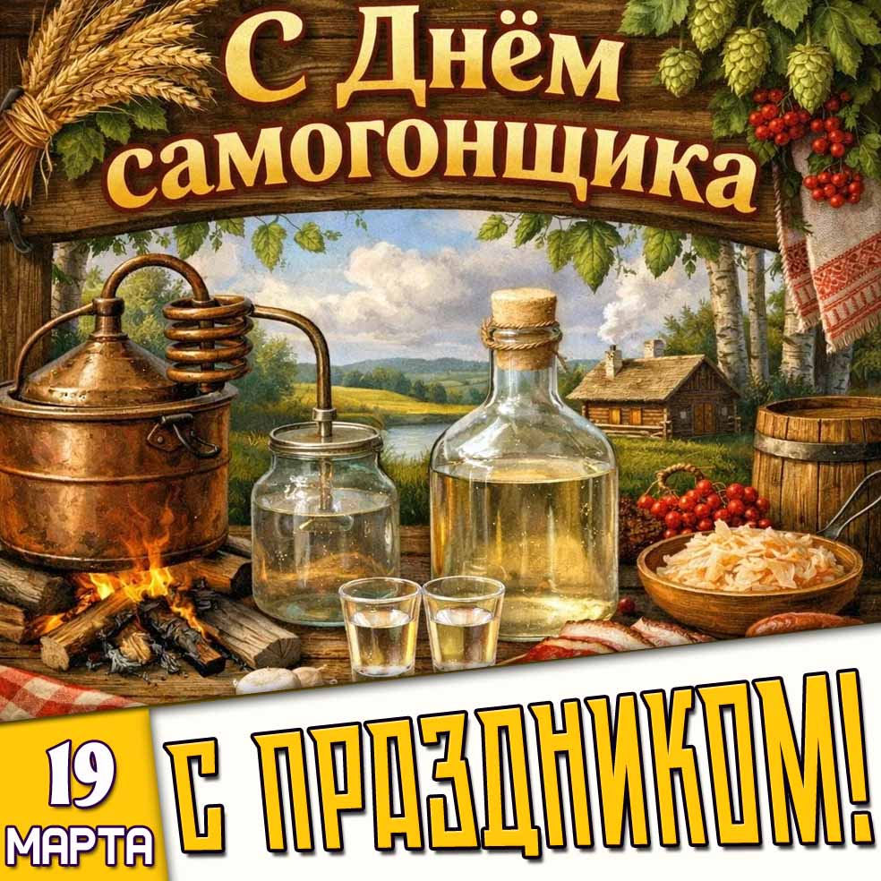 Картинка "19 марта - с днём самогонщика! С праздником!"