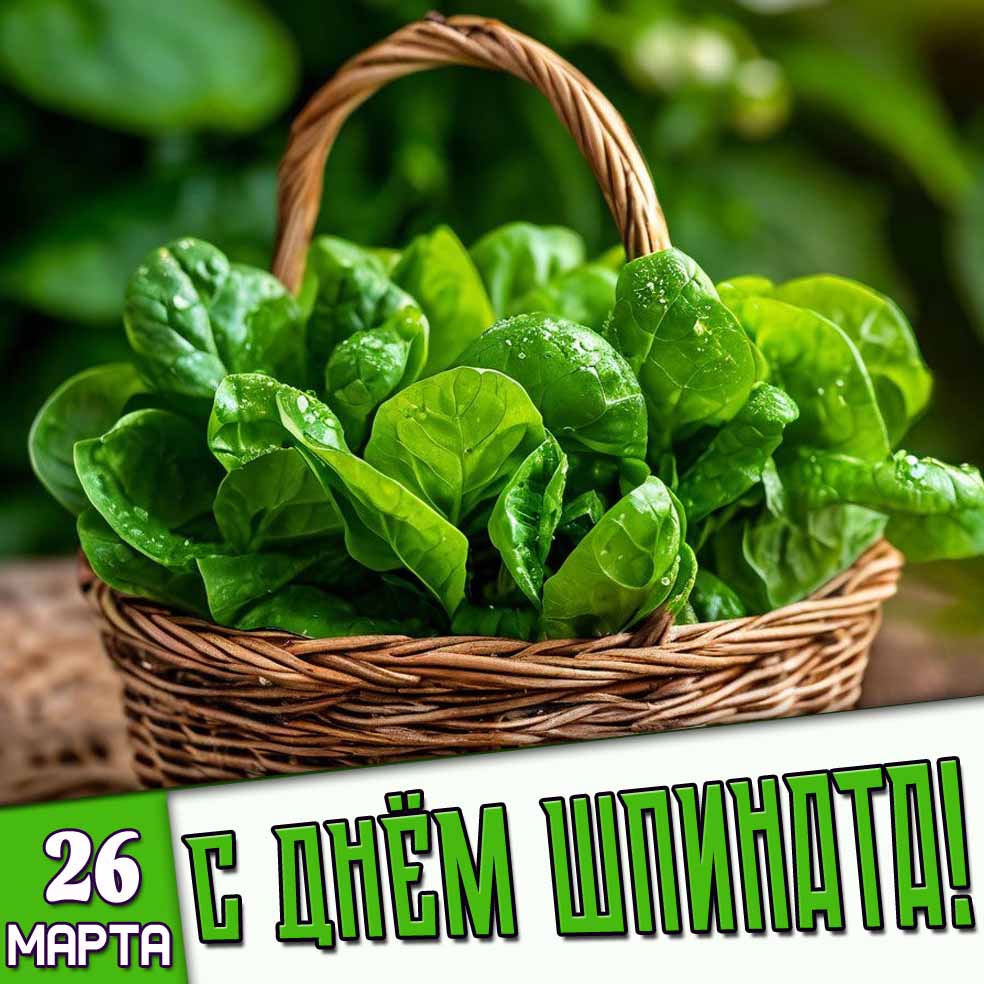 Картинка 26 марта - с днём шпината!