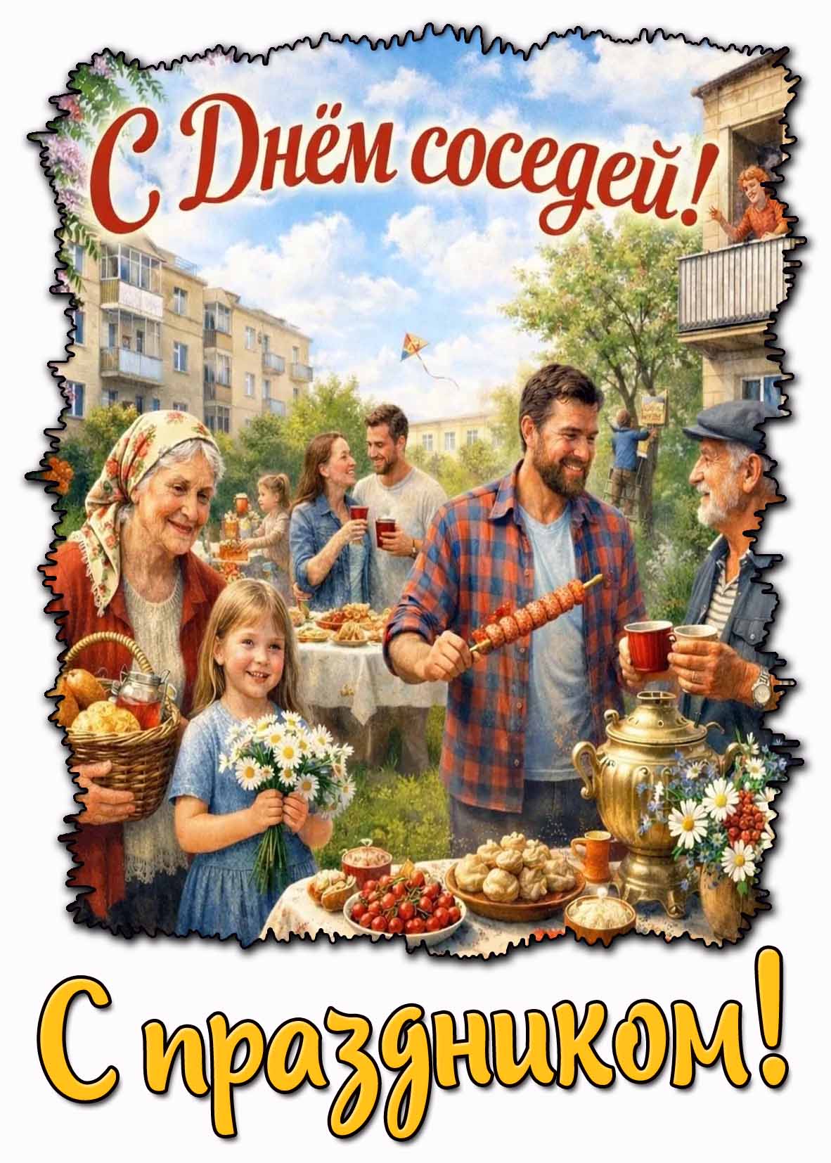 Картинка "С днём соседей! С праздником!"