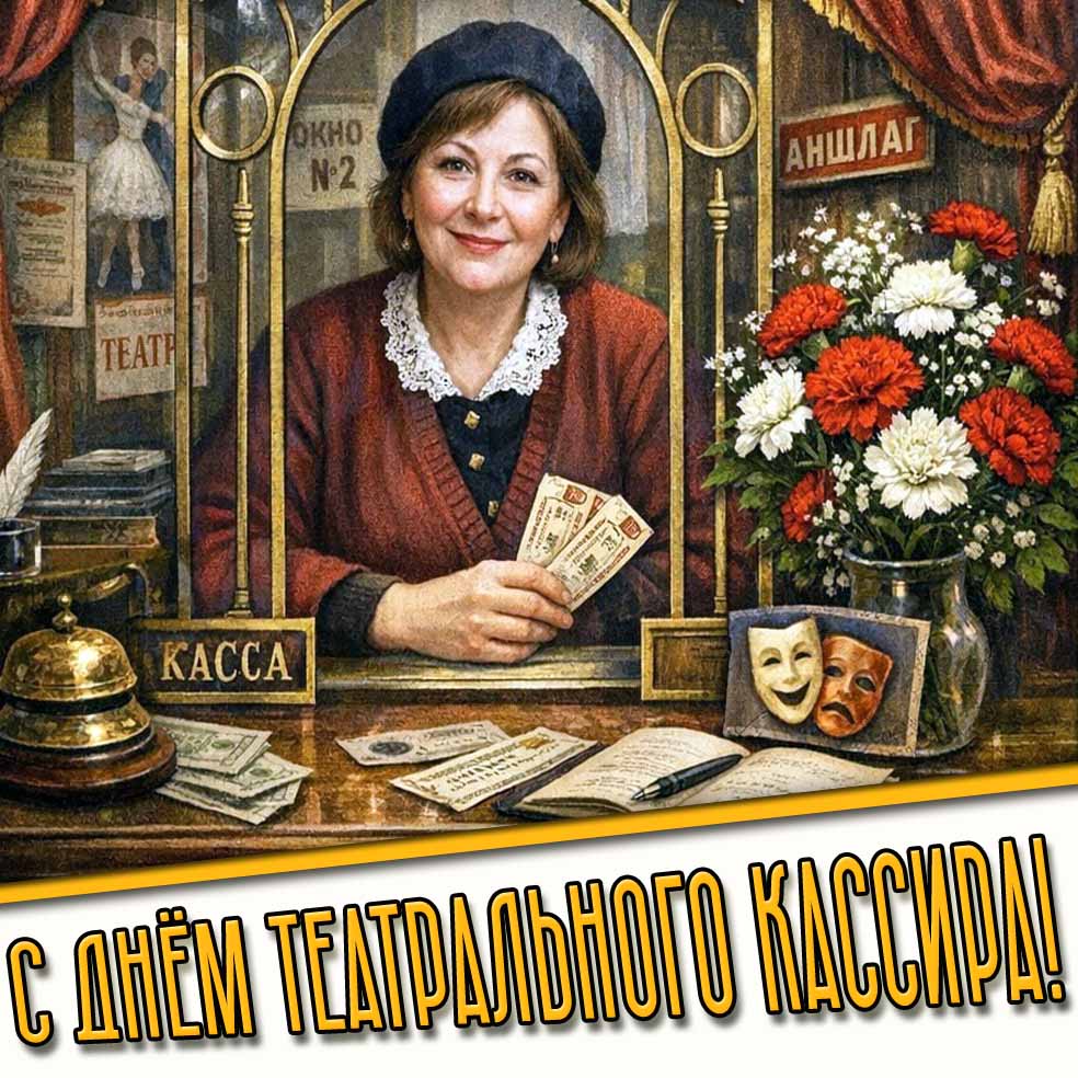 С днём театрального кассира! - открытка для женщины