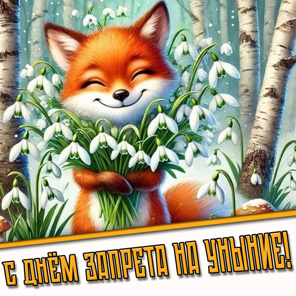 Весенняя картинка с днём запрета на уныние