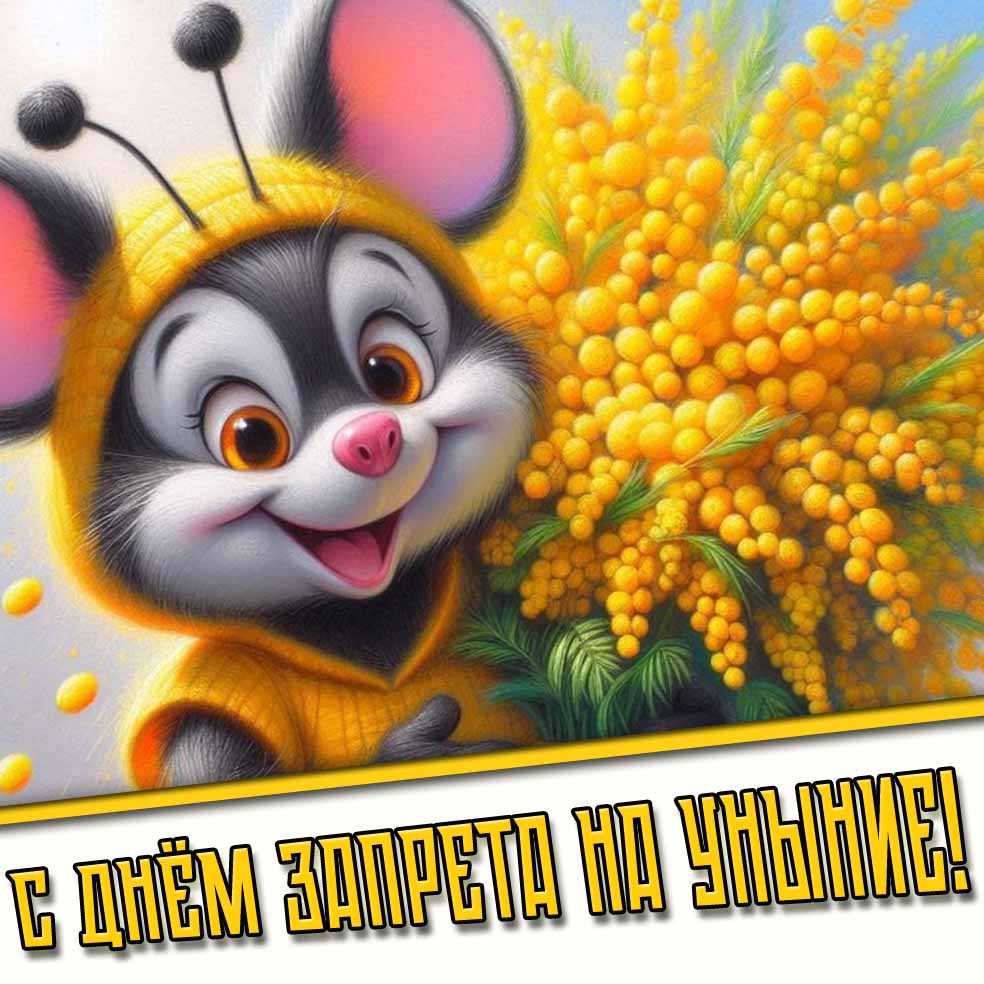 Прикольная открытка с днём запрета на уныние