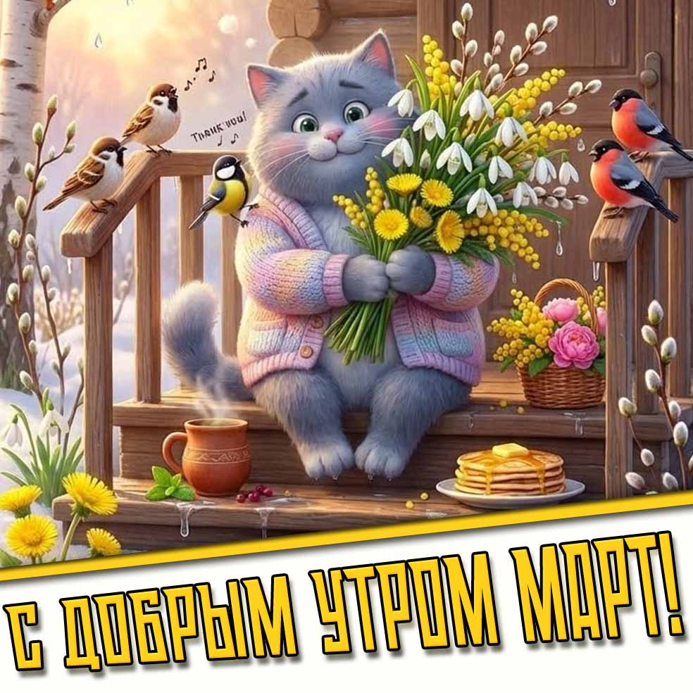 Прикольная картинка "С добрым утром март!"