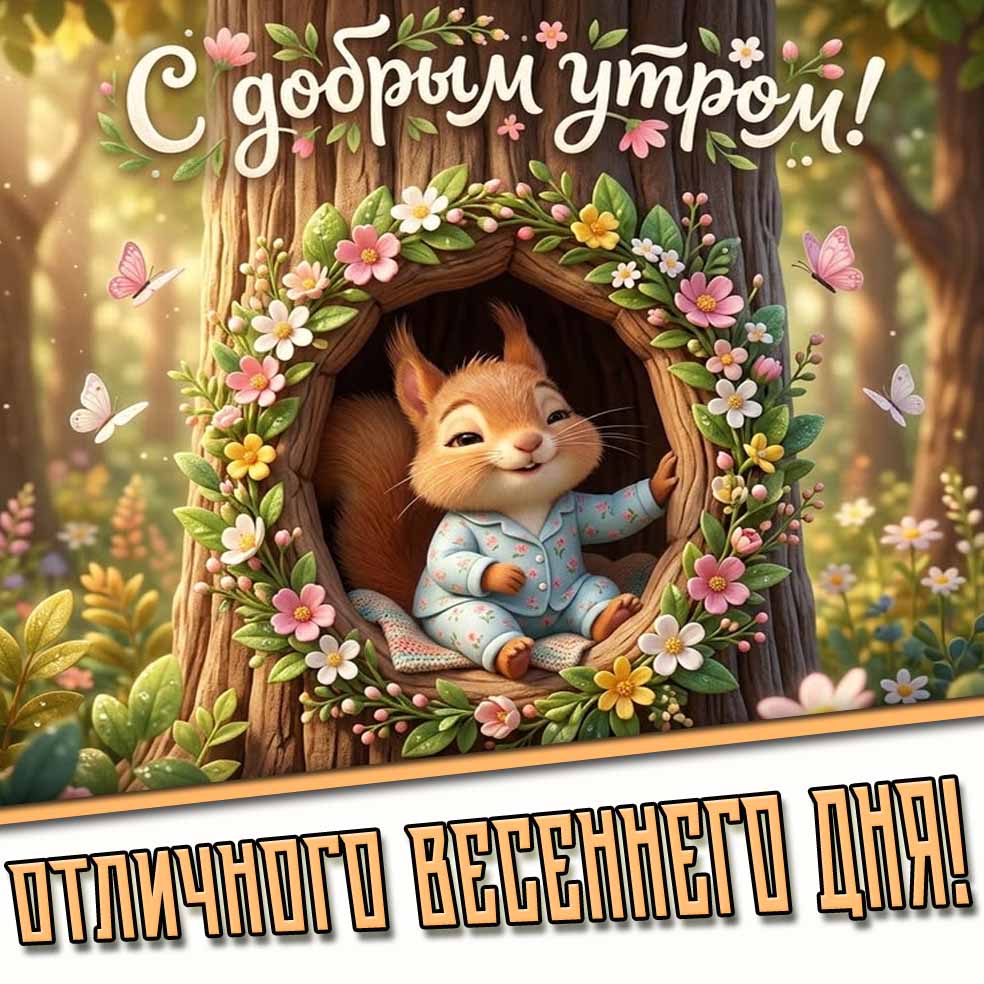 Картинка "С добрым утром! Отличного весеннего дня!"