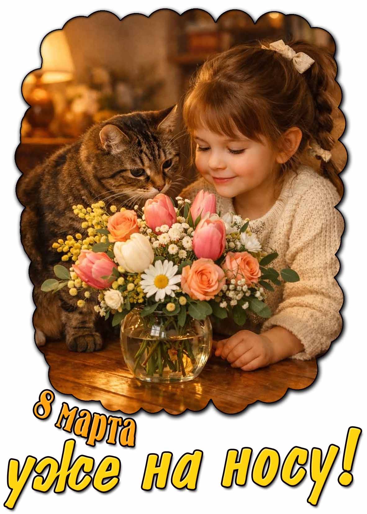 Открытка "8 марта уже на носу!"