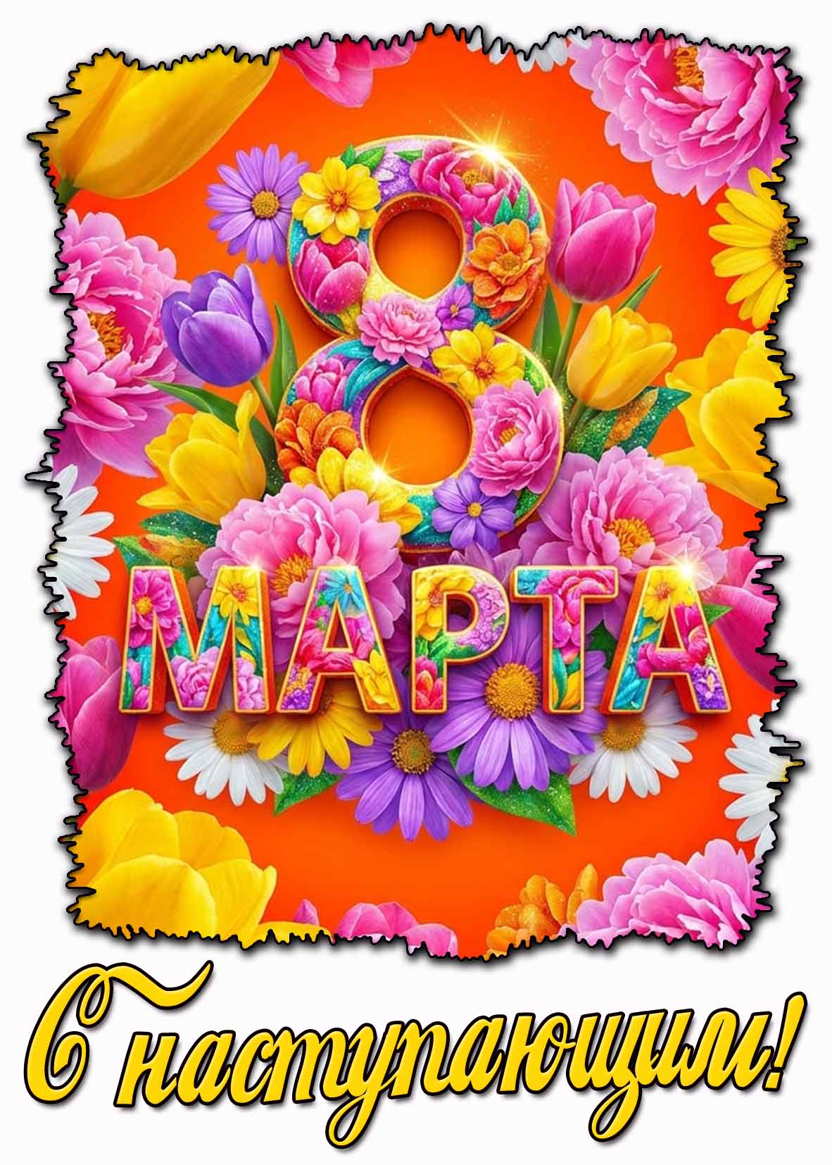 Красивая открытка с наступающим 8 марта