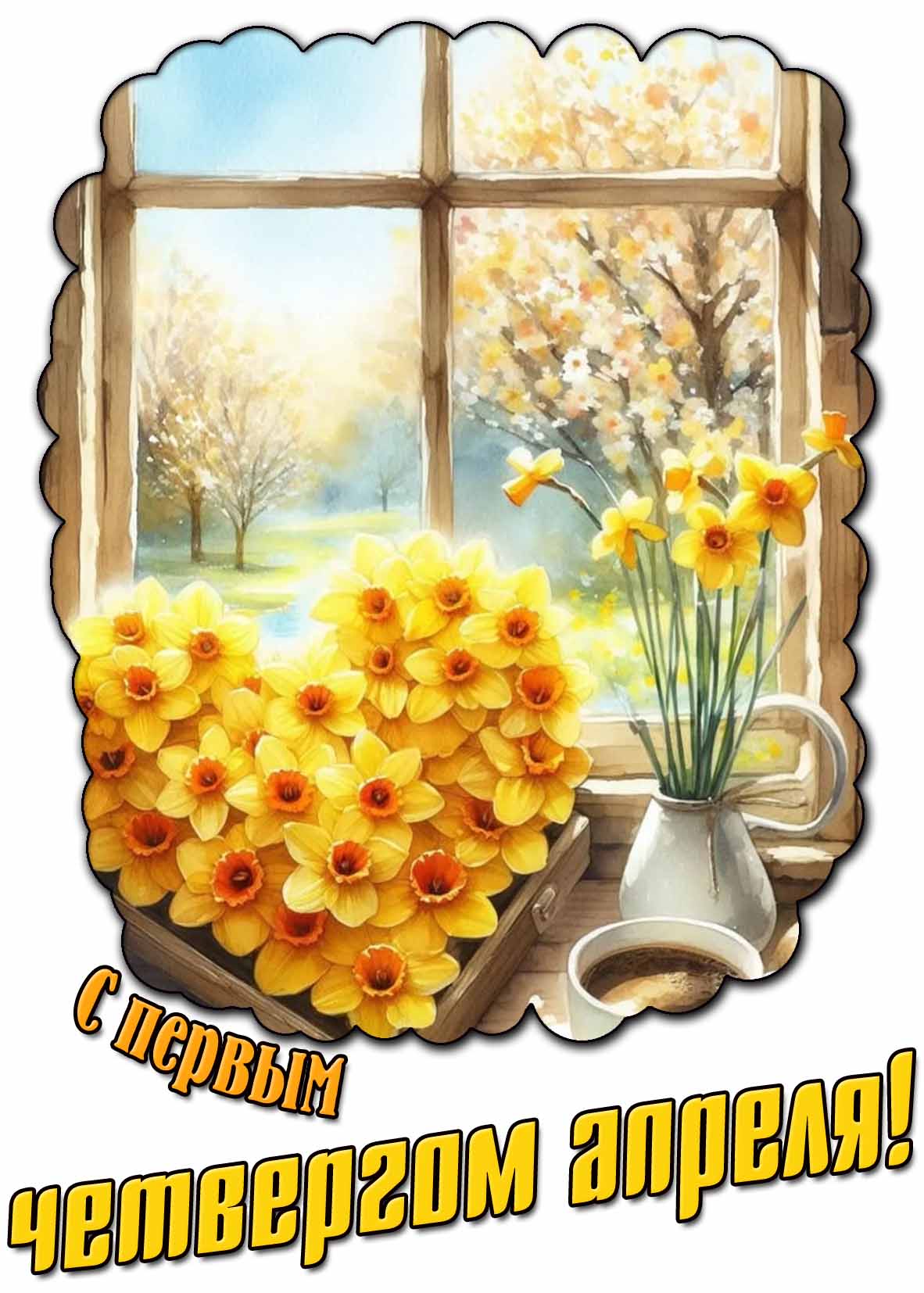 Картинка с первым четвергом апреля