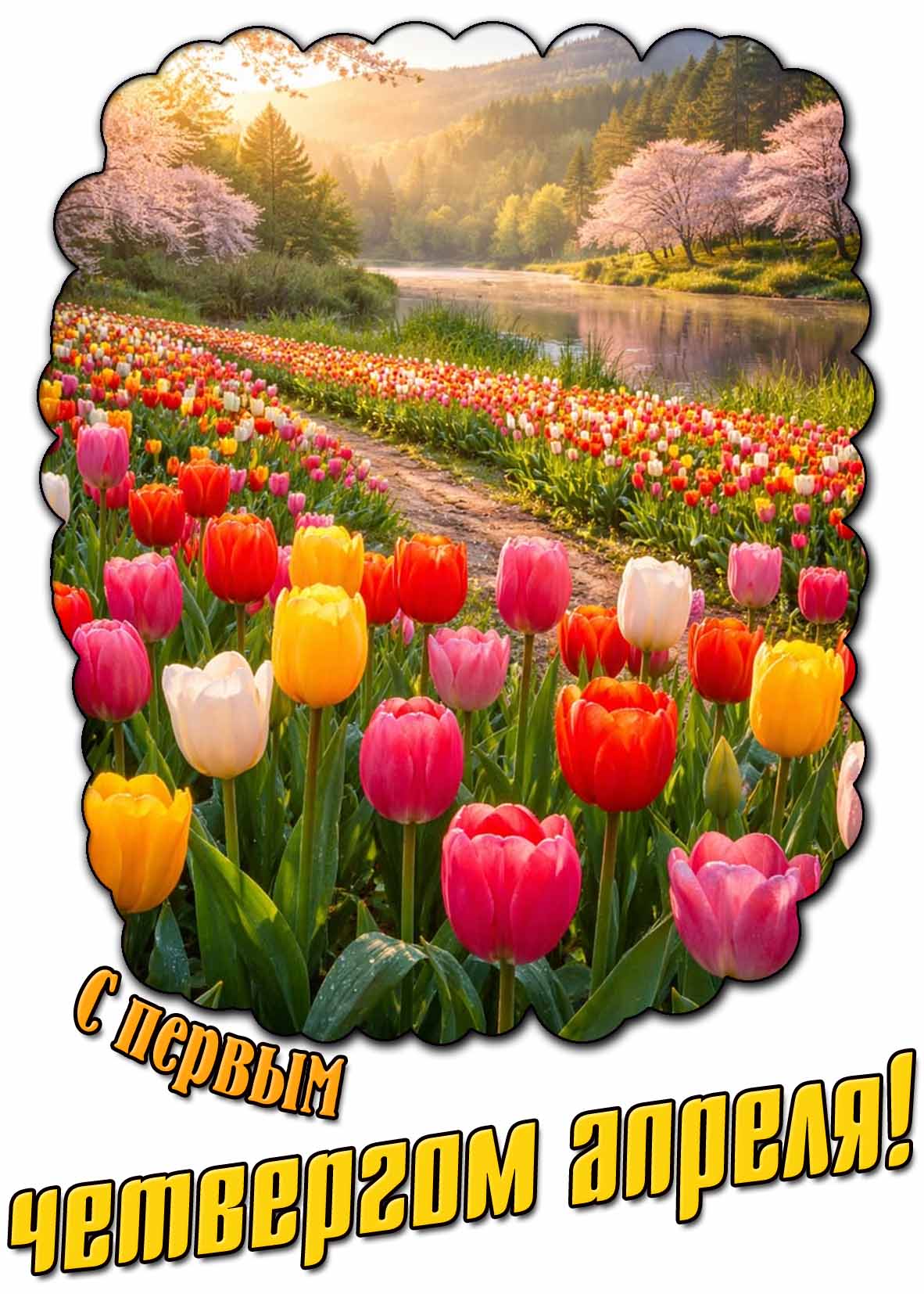 Открытка с первым четвергом апреля