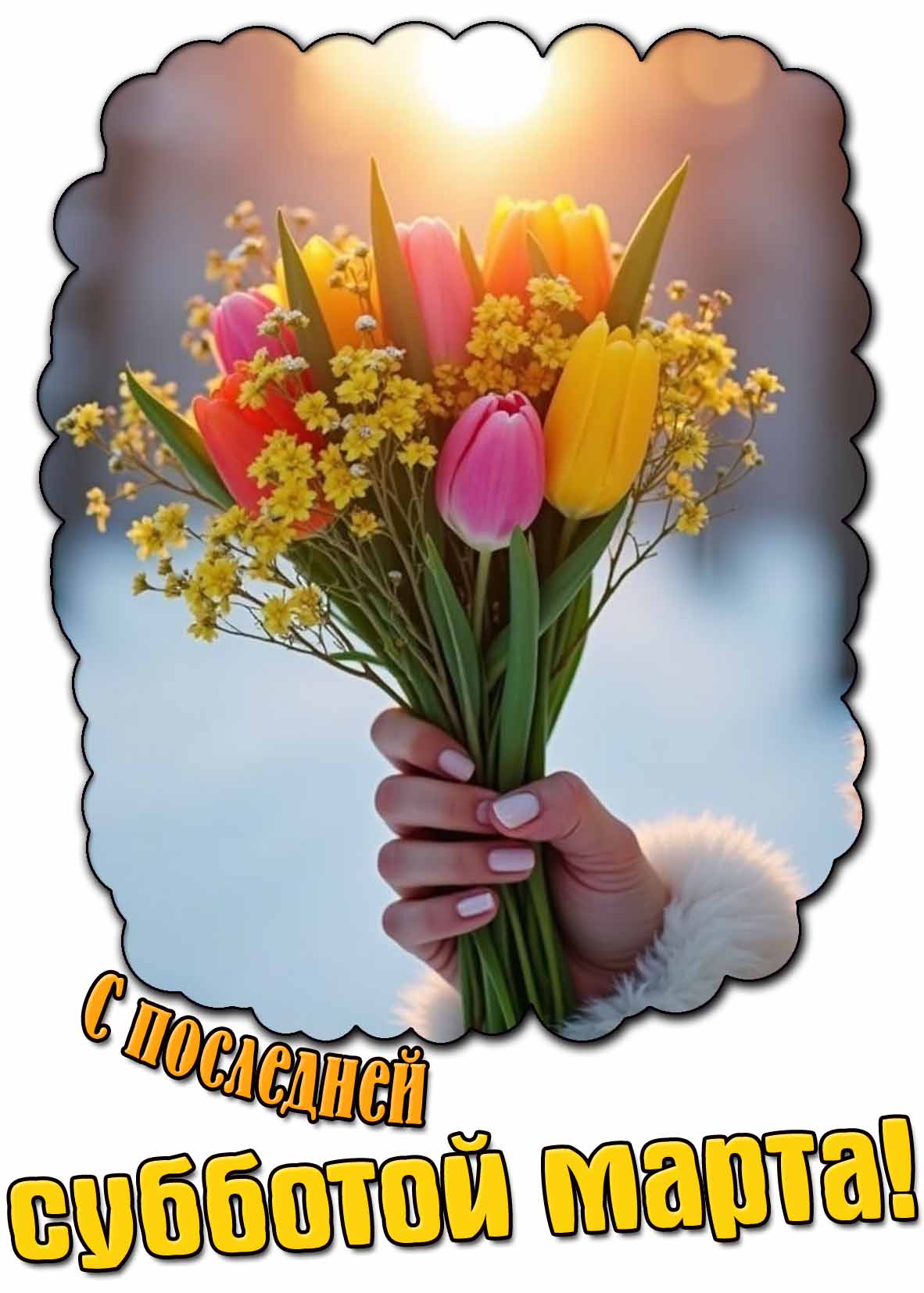 Открытка с последней субботой марта