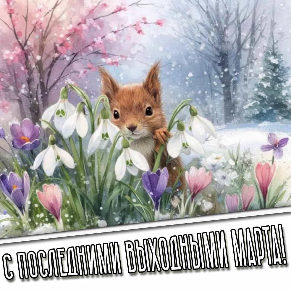 Картинка с последними выходными марта