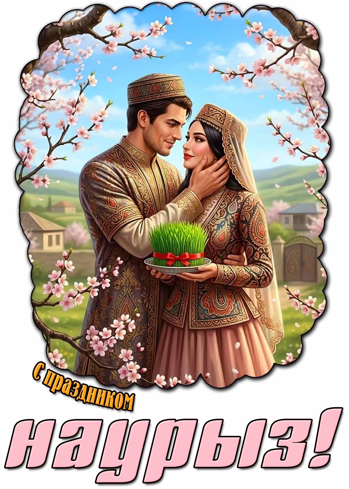 С праздником наурыз! - весенняя открытка