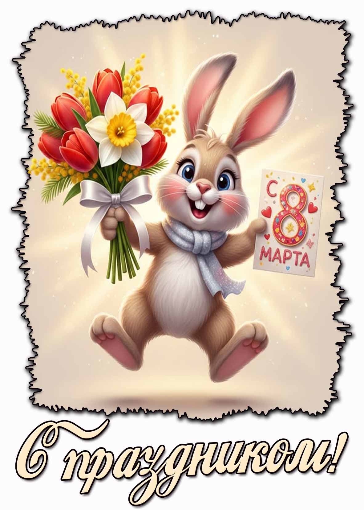 Прикольная картинка "С праздником! С 8 марта!"
