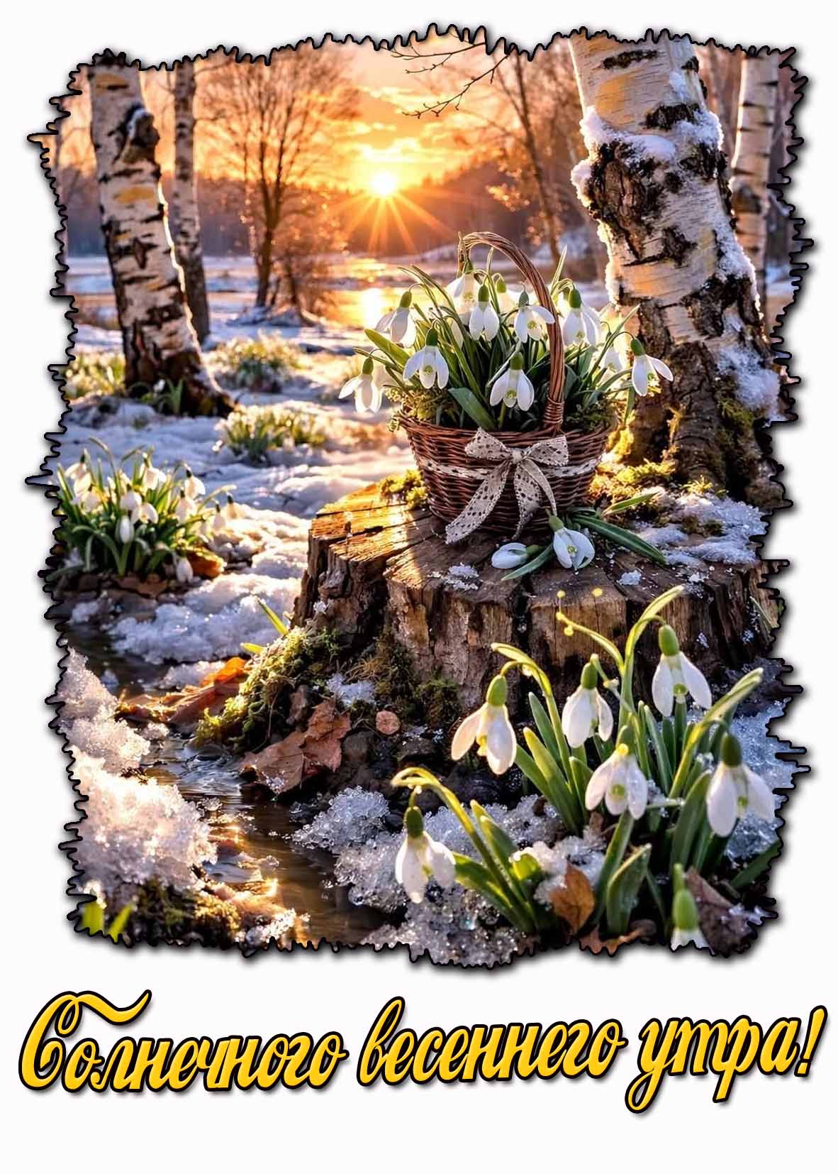 Открытка солнечного весеннего утра