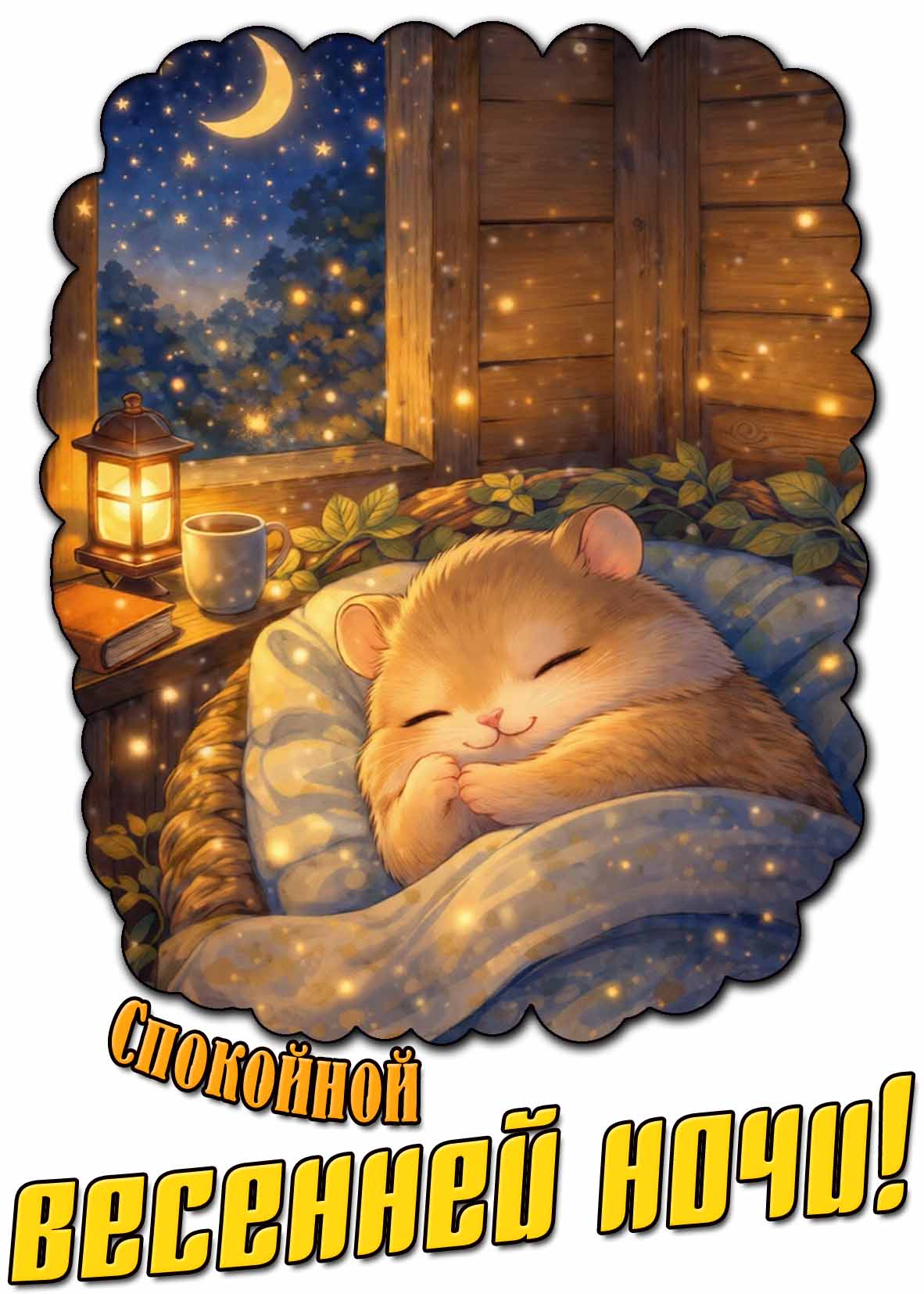 Спокойной весенней ночи! - прикольная картинка