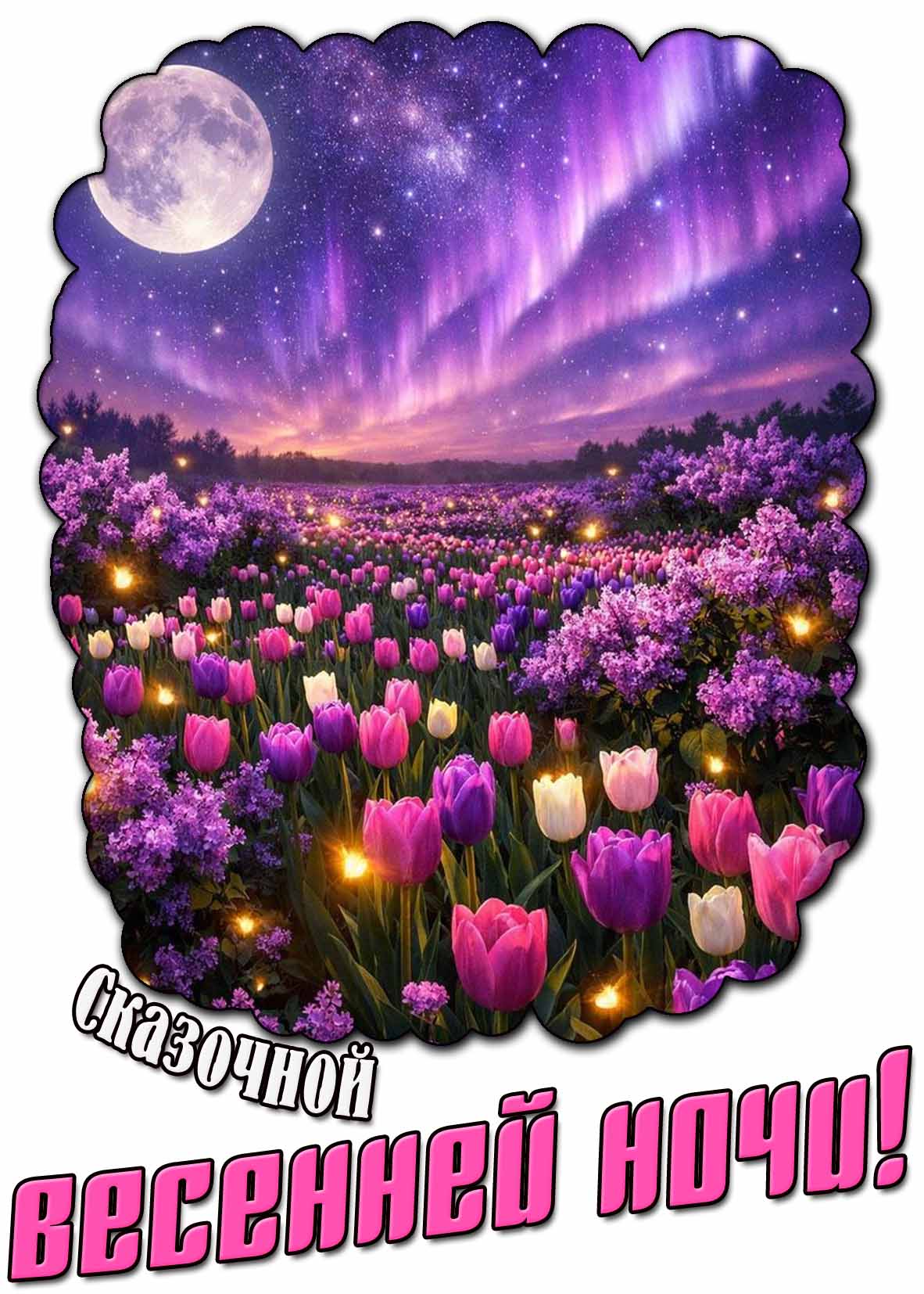 Картинка сказочной весенней ночи