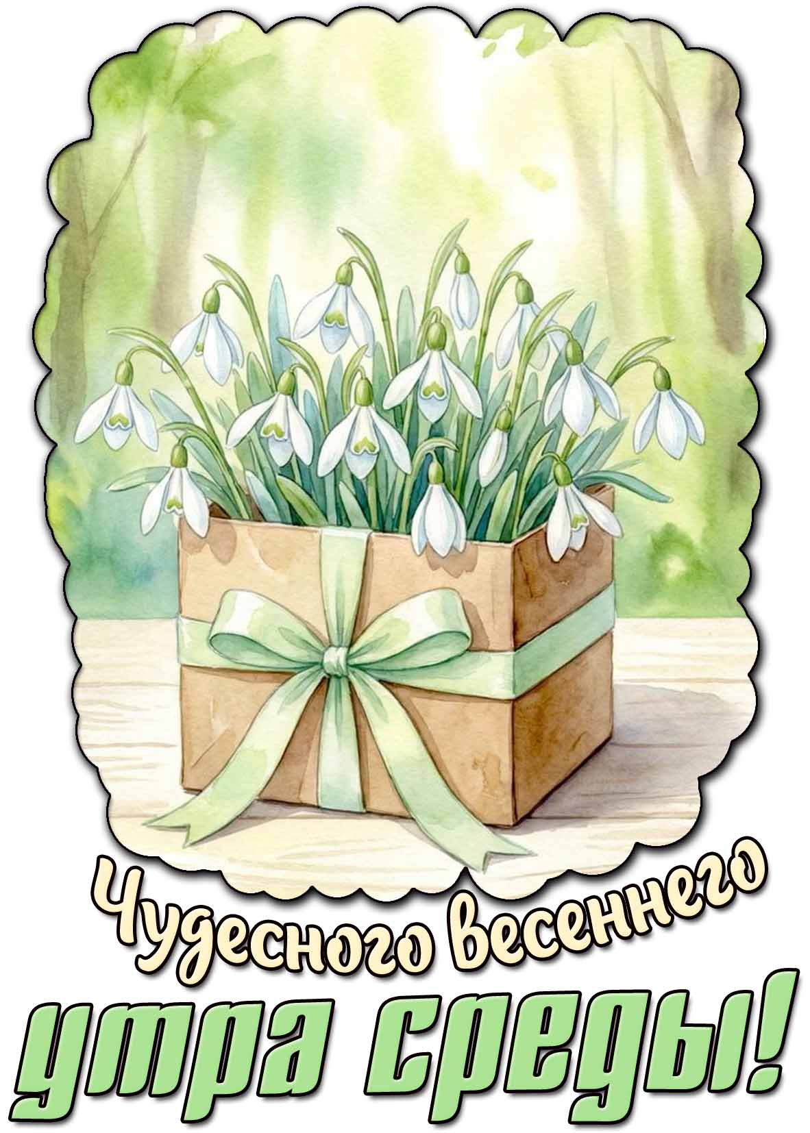 Открытка чудесного весеннего утра среды