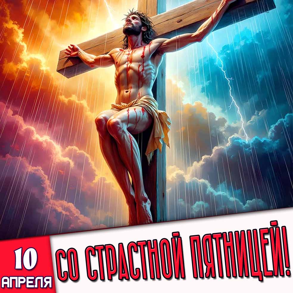 Открытка 10 апреля - со Страстной пятницей!