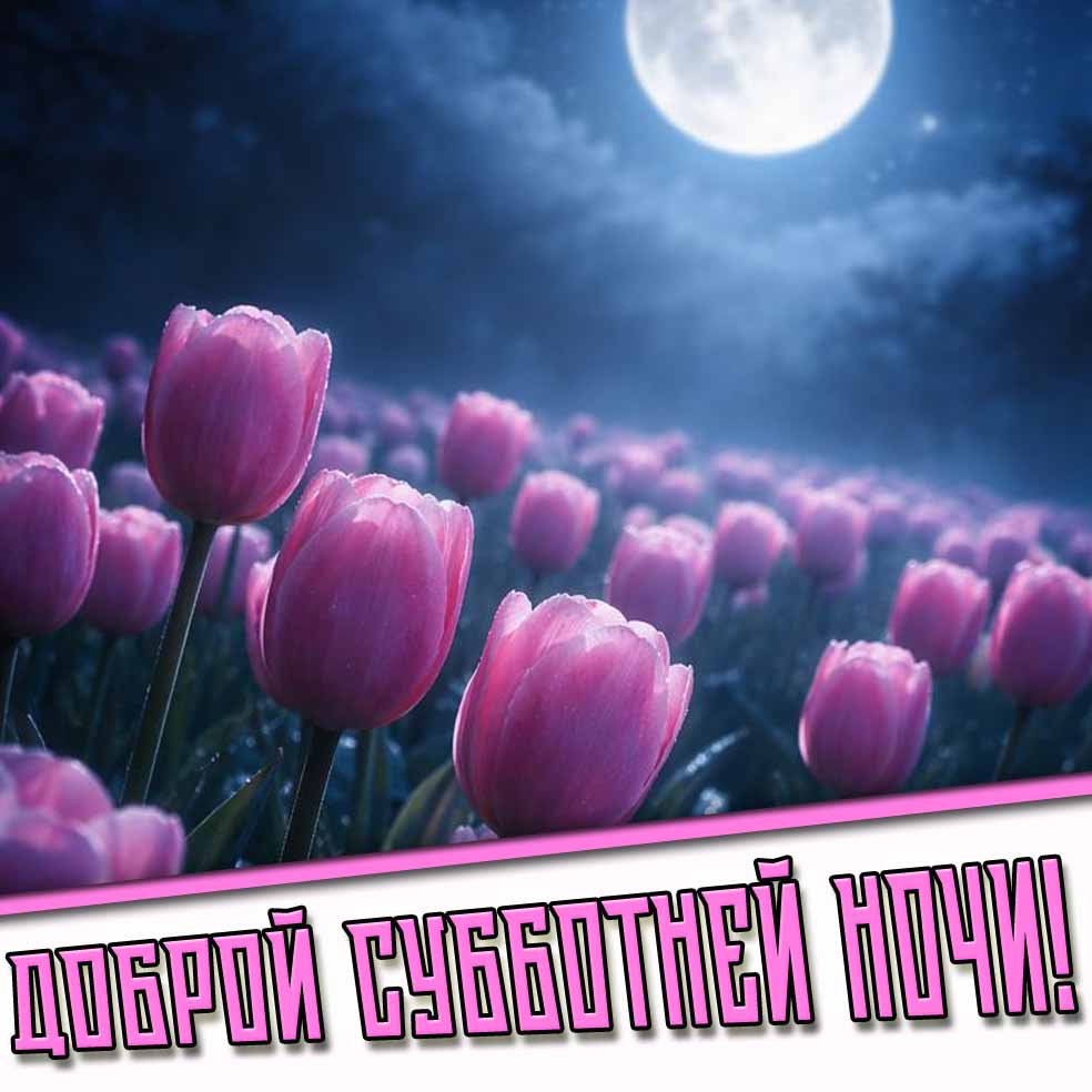 Доброй субботней ночи! - весенняя открытка