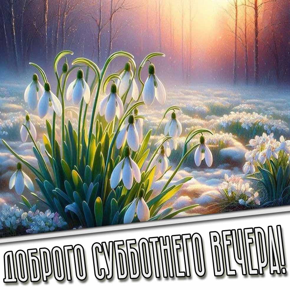 Доброго субботнего вечера! - весенняя открытка