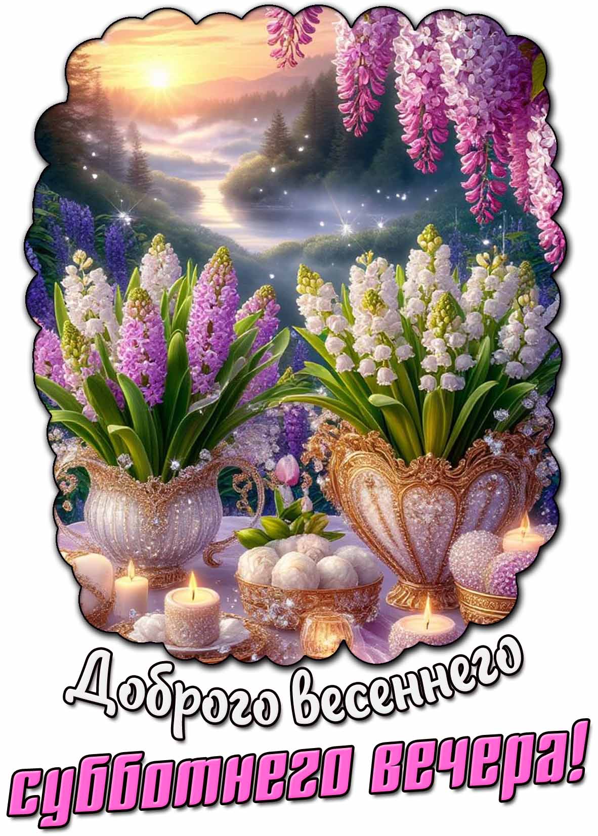 Картинка доброго весеннего субботнего вечера