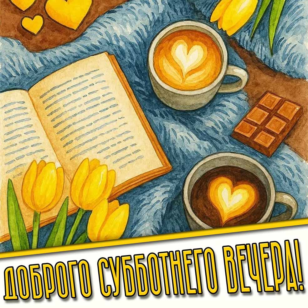 Весенняя открытка "Доброго субботнего вечера!"